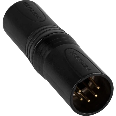 Afbeelding van Neutrik NA5MM B XLR 5 pins (m) DMX koppelstuk / zwart