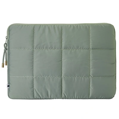 Afbeelding van Selencia Puffy Laptop Hoes Laptopsleeve 16 Inch / 15 15.6 Polyester Sage Green Groen