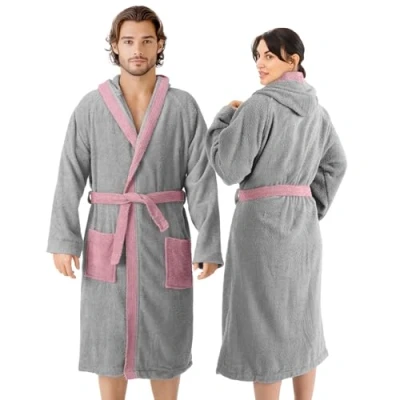Afbeelding van HOMELEVEL Badstof Badjas 100% Katoen Dames Heren Oud roze Maat 5XL