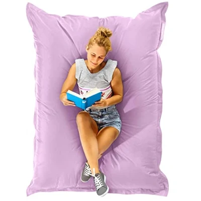 Afbeelding van Green Bean© Zitzak voor binnen XXL 140x180 cm 380 liter kinderen &amp; volwassenen EPS korrels vulling Reuzenzitzak Groot Loungekussen Wasbaar Weerbestendig Loungestoel Pastelkleurig lila