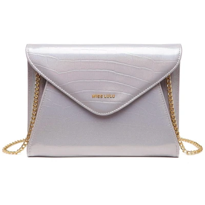 Afbeelding van Miss Lulu Clutch Dames Envelop Avondtas Crossbody Tas Bruiloft Ketting Leer Synthetisch