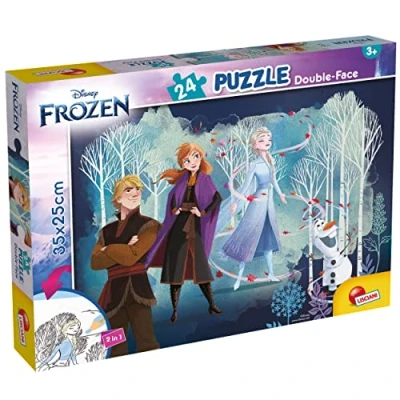 Afbeelding van LISCIANI DISNEY FROZEN Puzzel 24 Stukjes Dubbelzijdige met Achterkant om te Kleuren Vanaf 3 jaar Stimuleert Denkvermogen en Vaardigheid Gemaakt in Italië