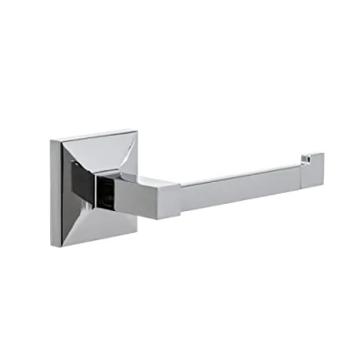 Afbeelding van TATAY Toiletpapierhouder zonder deksel van de collectie Iconik roestvrij staal en Zamak, met bevestigingssysteem voor boormachine of lijm, afmetingen: 6 x 6,5 16 cm