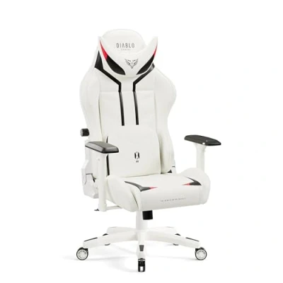 Afbeelding van Diablo X Ray Gaming Game Stoel Chair Bureaustoel 4D Armleuningen Ergonomisch Ontwerp Kunstleer Perforatie Kantelfunctie Wit Zwart Normal (L)