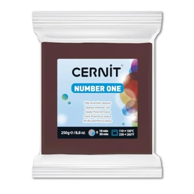 Afbeelding van Cernit CE0900250800C Block modelleermassa (polymeer) NUMBER ONE, ovenhardend, direct te gebruiken, 250 g, ideaal voor doe het zelf, sieraden en figuren, beginners hobbykunstenaars, bruin, 1