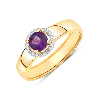 Afbeelding van Rafaela Donata Ring goudgeel / lila zilver