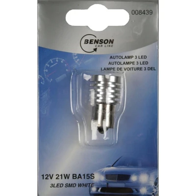 Afbeelding van Benson Autolamp LED 12 Volt 21 Watt 3 Smd White BA15S