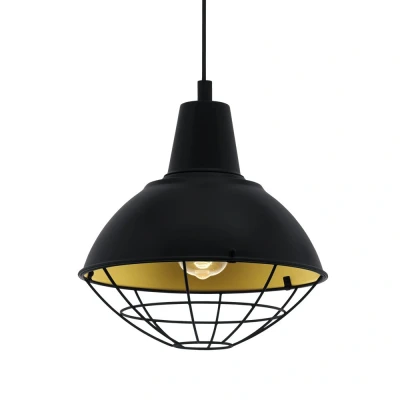 Afbeelding van EGLO hanglamp Cannington zwart/goudkleurig
