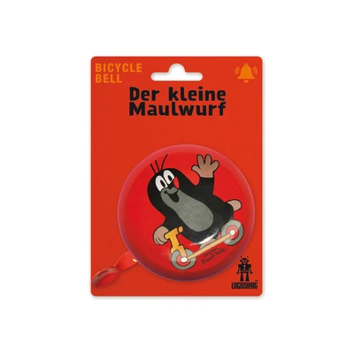 Afbeelding van LOGOSHIRT TV Het Molletje Scooter Retro massief staall fietsbel groot rood Gelicentieerd origineel ontwerp