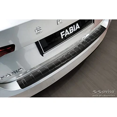Afbeelding van Avisa Zwart RVS Achterbumperprotector voor Skoda Fabia IV Hatchback 2021 &#039;Ribs&#039;