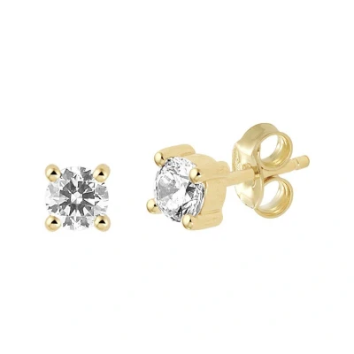 Afbeelding van Oorknoppen Zirkonia Geelgoud Glanzend 4 mm x