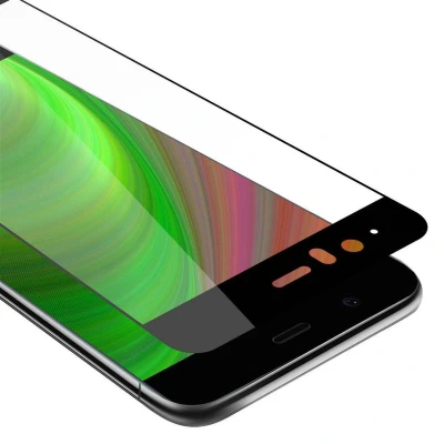 Afbeelding van Cadorabo Screenprotector geschikt voor Huawei P10 PLUS Volledig scherm pantserfolie Beschermfolie in TRANSPARANT met ZWART Gehard (Tempered) display beschermglas 9H hardheid 3D Touch