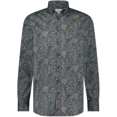Afbeelding van State of Art regular fit overhemd met all over print blauw