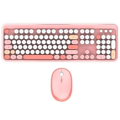 Afbeelding van Mobility Lab ML313894 Combo toetsenbord + muis, draadloos, pure kleur, FR AZERTY, platte en gevoelige toetsen, compact design, sneltoetsen, cijferblok, Windows compatibiliteit, roze