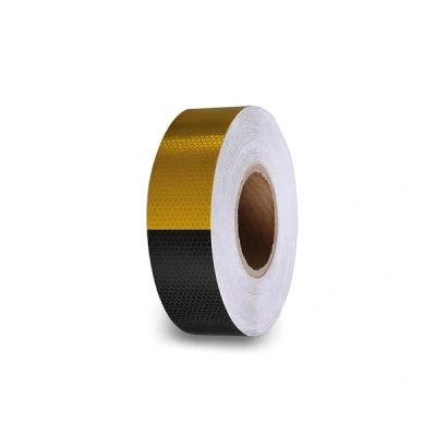 Afbeelding van Honingraat Reflecterende Tape 5Cm X 5M Zwart/Geel