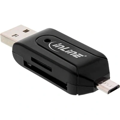 Afbeelding van InLine 66779 USB/Micro USB Zwart geheugenkaartlezer