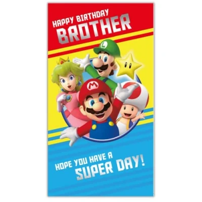 Afbeelding van Super Mario Brother verjaardagskaart
