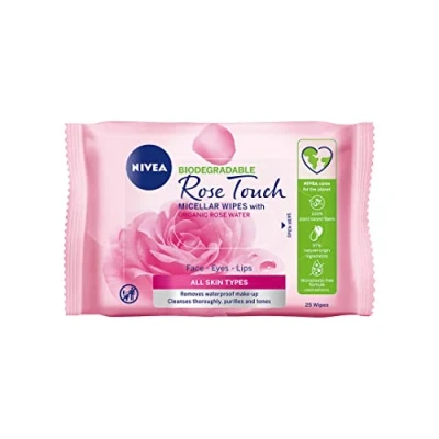 Afbeelding van NIVEA Rose Touch Micellaire make upverwijderingsdoekjes met organisch rozenwater 25 stuks
