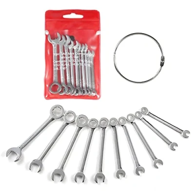 Afbeelding van alladaga Mini ringsteeksleutelset roestvrij staal reparatiegereedschap kleine moersleutel (SAE)