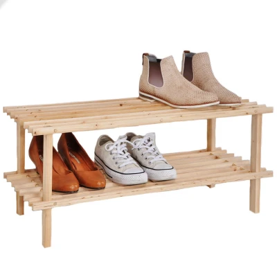Afbeelding van HI Schoenenrek 2 laags hout 74 x 26 29 cm