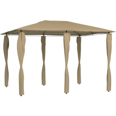 Afbeelding van Prieel met paalhoezen 160 g/m² 3x4x2,6 m taupe