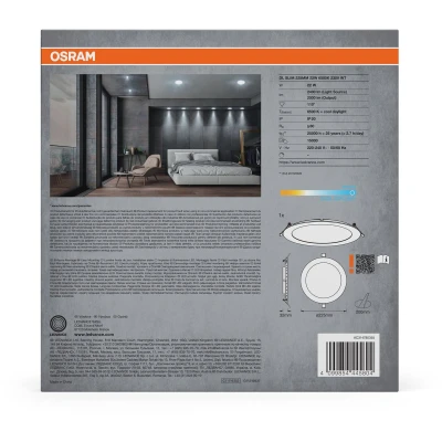 Afbeelding van OSRAM 4099854445804 Downlight Slim 225mm 22W 6500K LED plafondlamp 22.00 W Wit