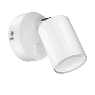 Afbeelding van ledscom.de Wandspot WAIKA, enkelvoudig, met schakelaar, GU10, wit mat, incl. 630lm LED GU10 lamp,