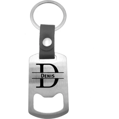 Afbeelding van Luxe Sleutelhanger RVS Leer Denis