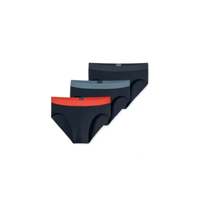 Afbeelding van Schiesser 3 PACK Slip, Heren, Maat: Medium, Nachtblau, atlantikblau, hellrot