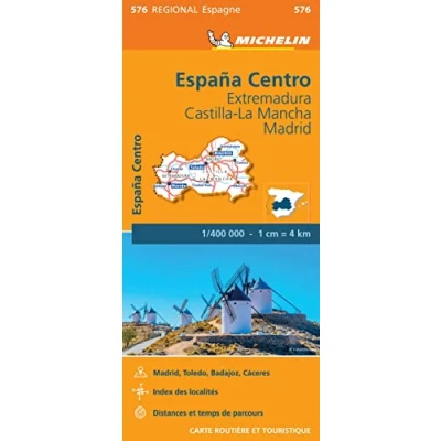Afbeelding van Michelin Wegenkaart 576 Spanje Midden Extremadura, Castilla La Mancha: Schaal 1 : 400.000