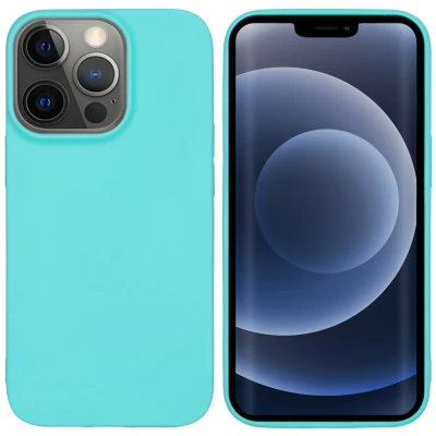 Afbeelding van Apple iPhone 13 Pro Hoesje Siliconen en TPU (zacht) iMoshion Softcase/Backcover Mintgroen Telefoonhoesje