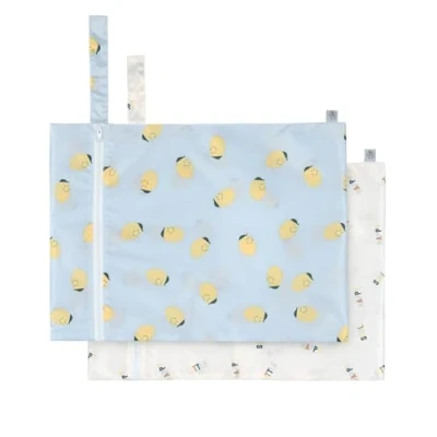Afbeelding van LÄSSIG Herbruikbare natte tas 2 stuks/Wet Bag Happy Fruit Lemon