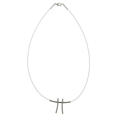 Afbeelding van Behave Ketting dames zilver kleur abstract design minimalistisch 40 cm