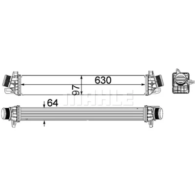 Afbeelding van Intercooler, inlaatluchtkoeler MAHLE CI 259 000P
