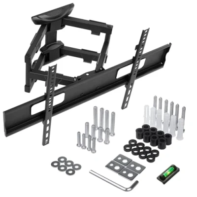 Afbeelding van Maclean TV beugel Tvhouder of monitor, max VESA 600x400, plat, afstand van muur 41 475mm, 37 80&quot;, 50kg, zwart