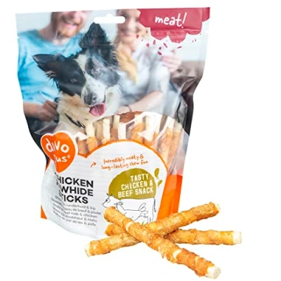 Afbeelding van Duvoplus Hondensnack Hond Meat! Kip &amp; Runderhuid Sticks Small 12,5cm 400g ± 34st
