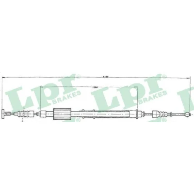 Afbeelding van LPR C0155B Handremkabel 1448, 1102mm Schijfremmen