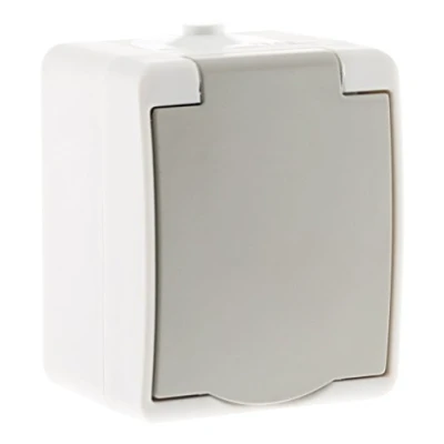 Afbeelding van Stopcontact, 2P+T, IP54, lichtgrijs