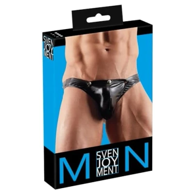 Afbeelding van Zwarte Wetrlook slip met drukkers Maat M