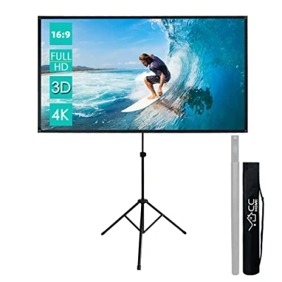 Afbeelding van CCLIFE Opvouwbaar projectiescherm met statief Inclusief bevestigingsmateriaal 80/90 / 100 inch Rollo scherm home cinema mobile