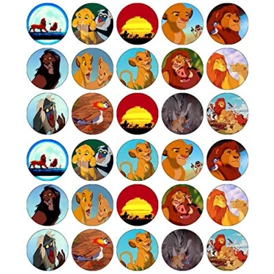 Afbeelding van 30 Lion King Cupcake Toppers Eetbare Wafel Papier Fairy Cake Verjaardagstaarten
