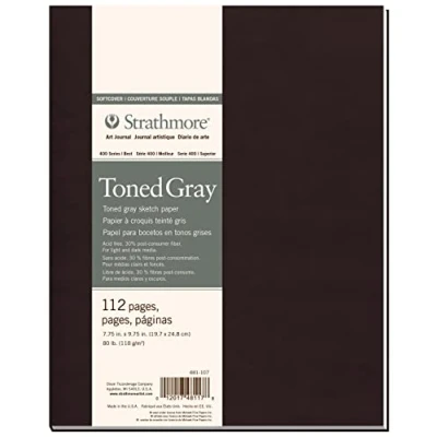 Afbeelding van Strathmore Toned Sketch dagboek tonen muurschildering 7,75 inch x 23,5 cm, grijs 56 vellen
