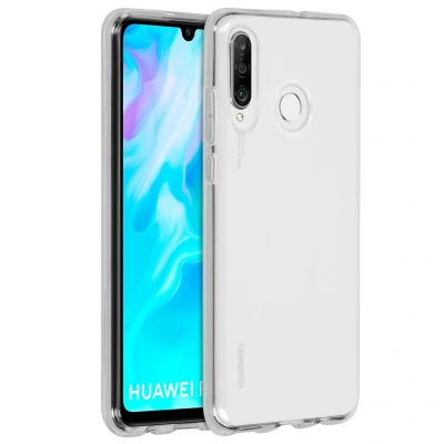 Afbeelding van Huawei P30 Lite Hoesje Siliconen en TPU (zacht) Accezz Softcase/Backcover Transparant Telefoonhoesje