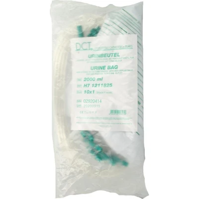 Afbeelding van Mediware DCT Urinebedzak 2 liter + slang 90cm 10 stuks