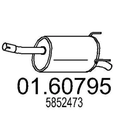 Afbeelding van MTS 01.60795 Einddemper 760mm OPEL: Zafira B (A05) 1.6 2005 2012