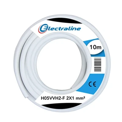Afbeelding van Electraline Kabelrol H05VVH2 F, 2x1 mm², lengte 10 m, Wit