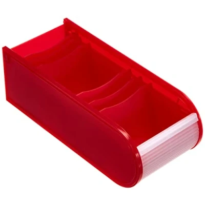 Afbeelding van Wedo 2508002 leerkaarten A8, rolsluiting, 6 steunplaten incl. 100 kaarten, 21, 7 x 9, 2 7, 3 cm Ice Red