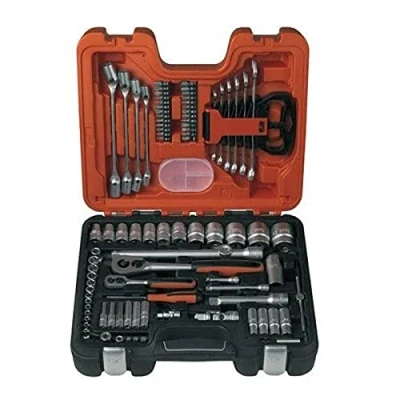 Afbeelding van Bahco Doppenset 1/4&quot; en 1/2&quot; lang regulier omkeerbare ratels zeskant inch maten inclusief ringsteeksleutelset 92 delig koffer