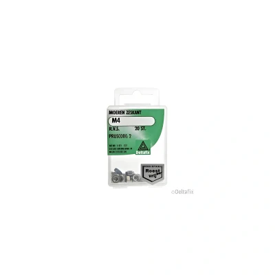 Afbeelding van Deltafix Moeren zeskant R.V.S. M4 20 stuks