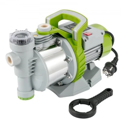 Afbeelding van VEVOR Tuinpomp, 1100 W, irrigatiepomp, max. debiet 4560 l/u, centrifugaalpomp 4,5 bar, druk, platte fonteinpomp, voorfilter, zwembadpomp, opvoerhoogte 45 m, irrigatie, wateroverdracht,